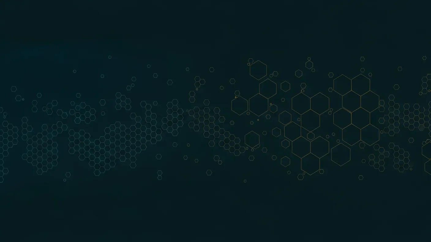 Hexagonal tessellation motif representing aDNA architectural patterns